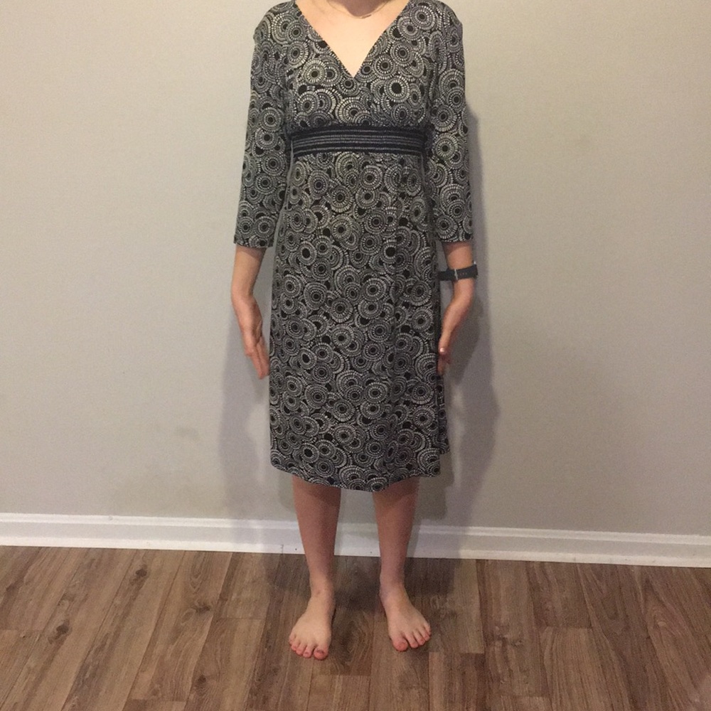 Black and white maternity dress